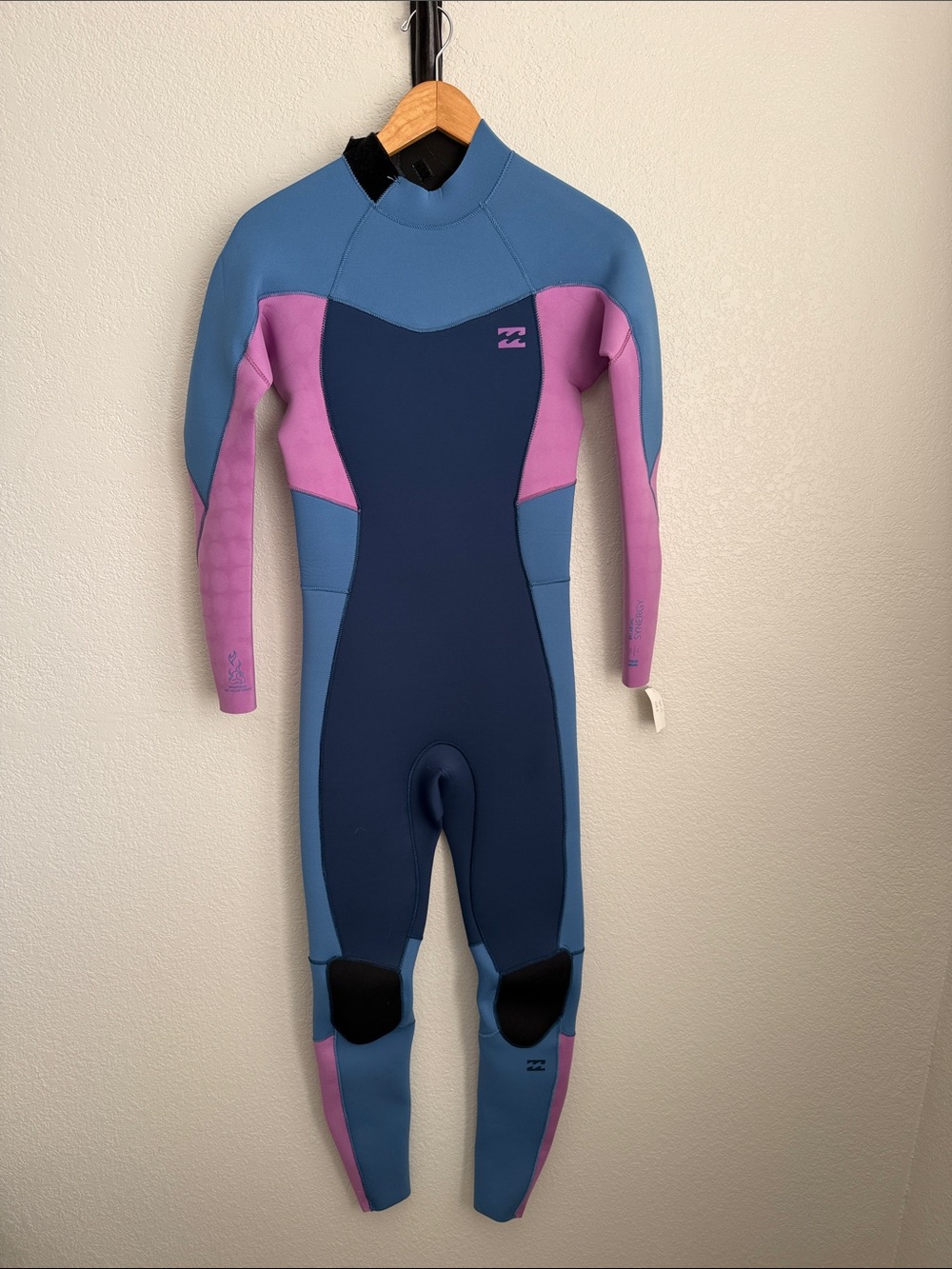 Billabong Pink & Blue Synergy Colorblock Full Wetsuit Teens size 16